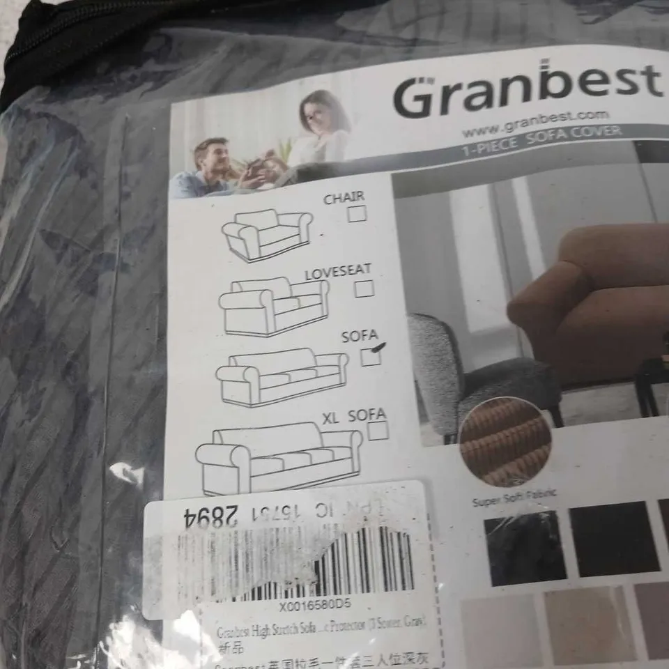 GRANBEST 1-PIECE SOFA COVER – GREY STRIPED (MADE IN CHINA)