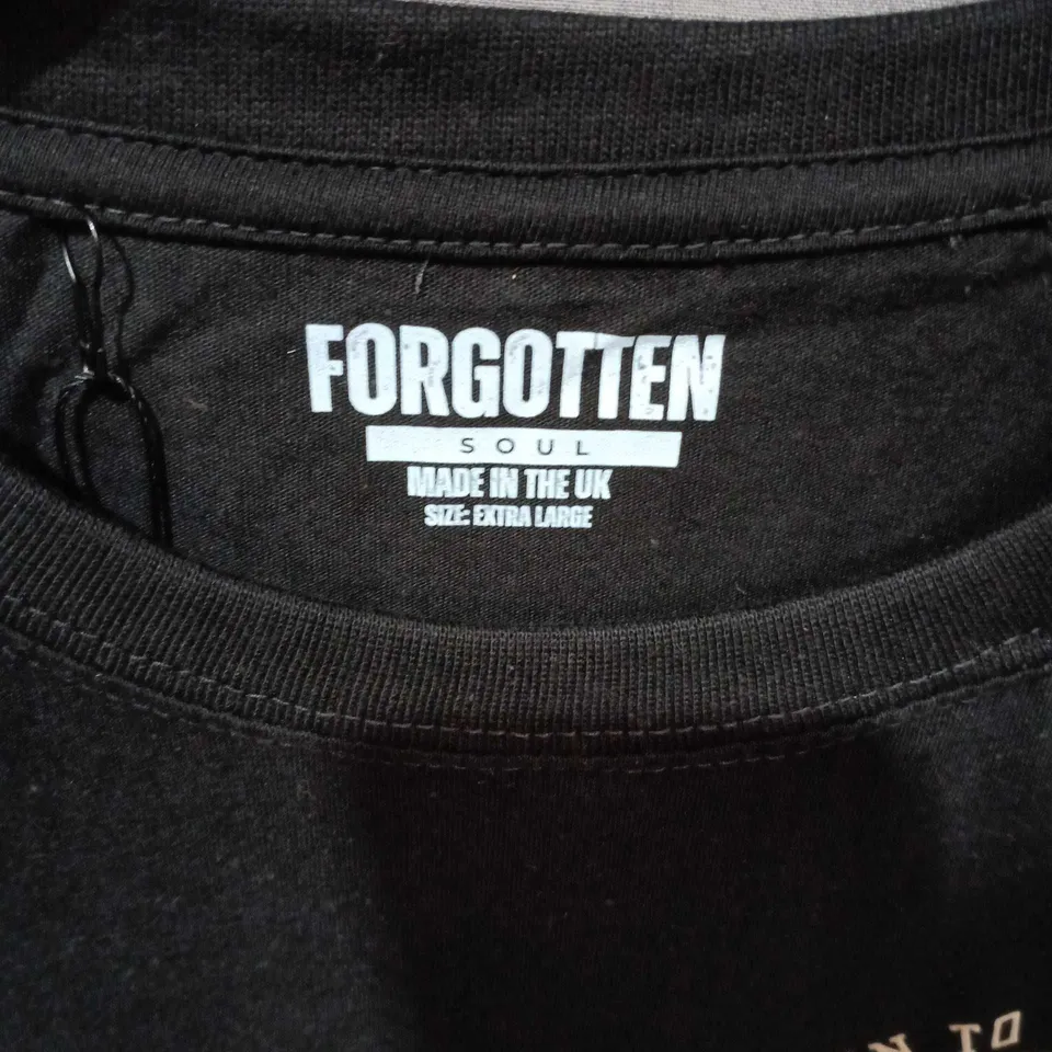 UK XL FORGOTTEN SOUL CLOTHING T-SHIRT – RUN TO THE HILLS GRAPHIC (BACK PRINT)