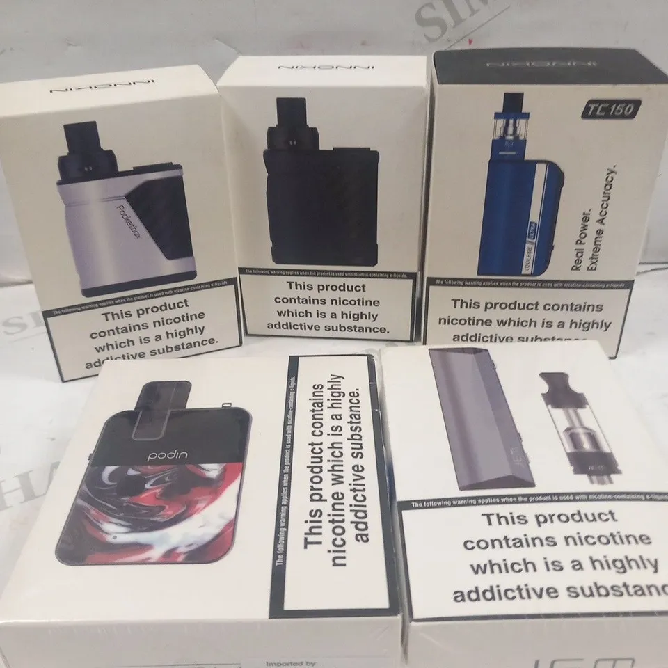 5 ASSORTED BOXED INNOKIN VAPING PRODUCTS TO INCLUDE; JEM, PODIN, POCKETBOX AND COOLFIRE ULTRA