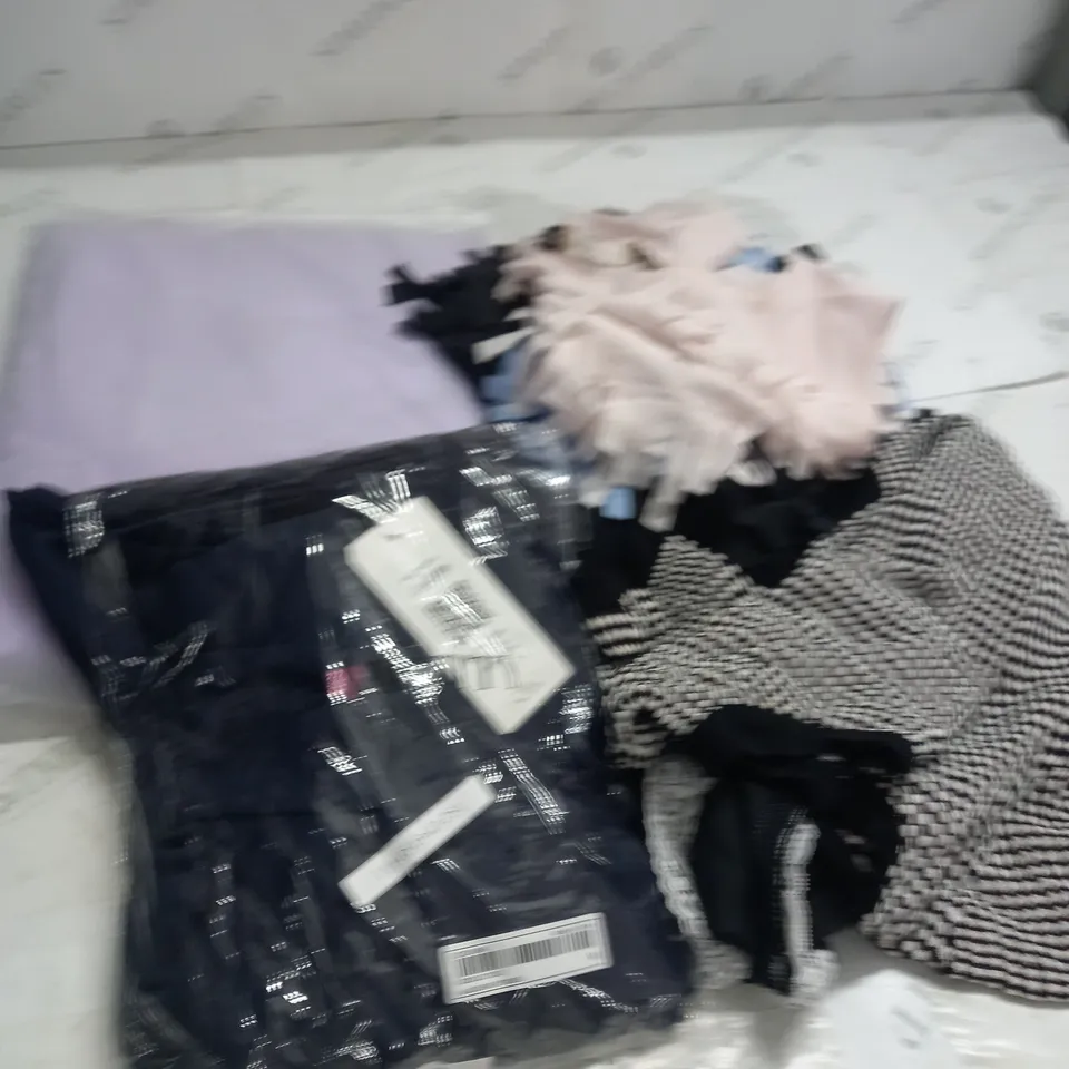 BOX OF ASSORTED CLOTHING ITEMS TOO INCLUDE JUMPERS, SHIRTS AND TROUSERS IN VARIOUS SIZES AND COLOURS   