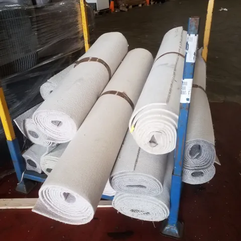 LOT OF APPROXIMATELY 13 ASSORTED ROLLS OF QUALITY CARPET