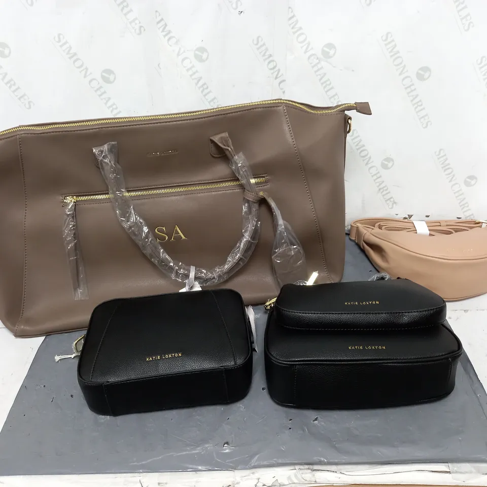 4 KATIE LOXTONE BAGS IN BROWN/BLACK/SKIN 