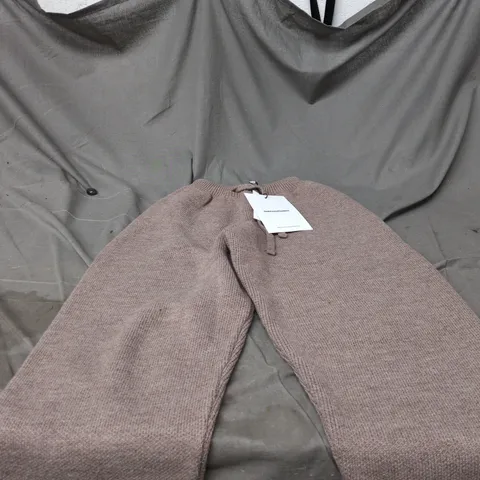 SISTERSANDSEEKERS BROWN KNIT TROUSERS 2XS