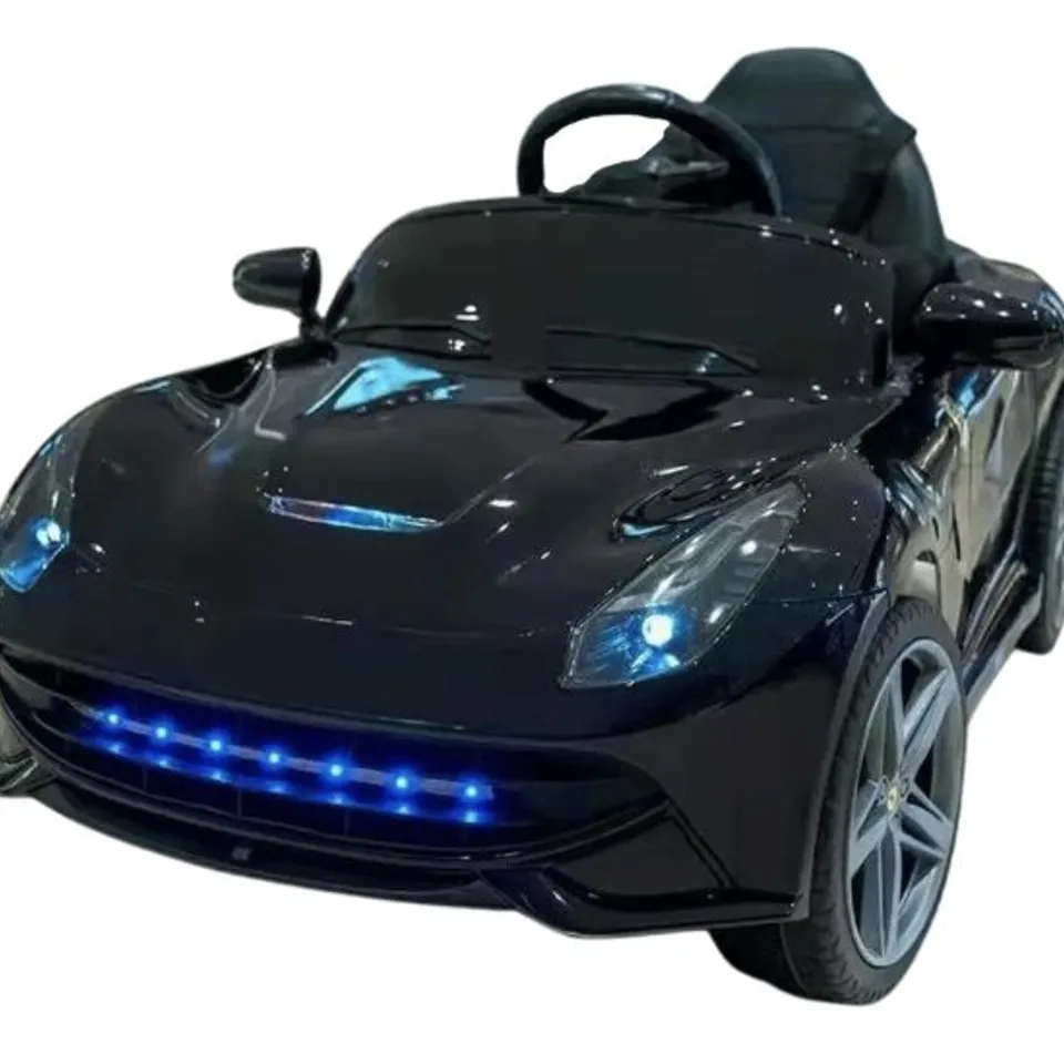 BRAND NEW BOXED KIDS FERRARI STYLED 12V RIDE ON CAR BLACK 