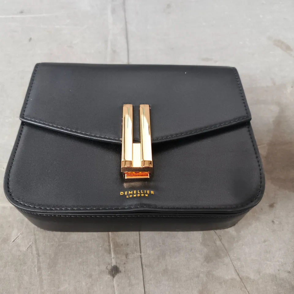 DEMELLIER LONDON BLACK LEATHER CLUTCH BAG 