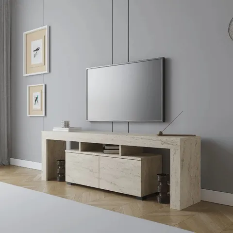 BOXED BRONNY 2-DOOR SHELVED TV UNIT ELEGANT & FUNCTIONAL ENTERTAINMENT 