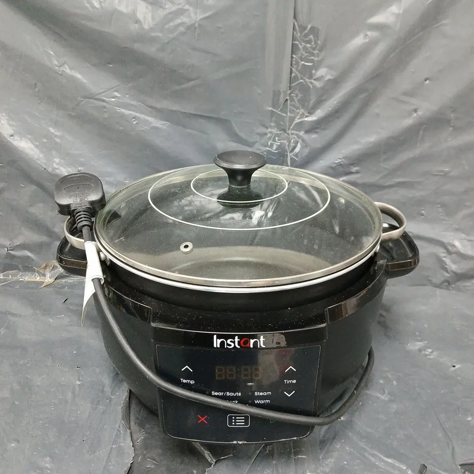Instant Electric Multi-Cooker with Glass Lid – Black
