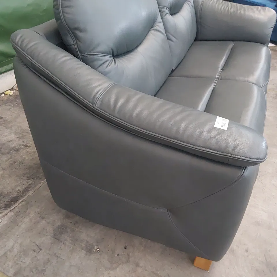 QUALITY BRITISH DESIGNER G PLAN JACKSON THREE SEATER CAMBRIDGE PETROL BLUE LEATHER 