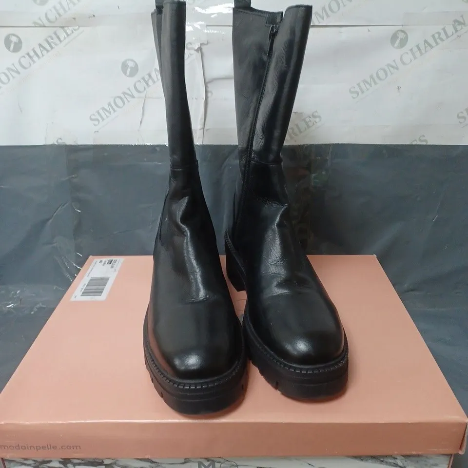 MODA IN PELLE LEATHER BOOTS BLACK SIZE EU 40