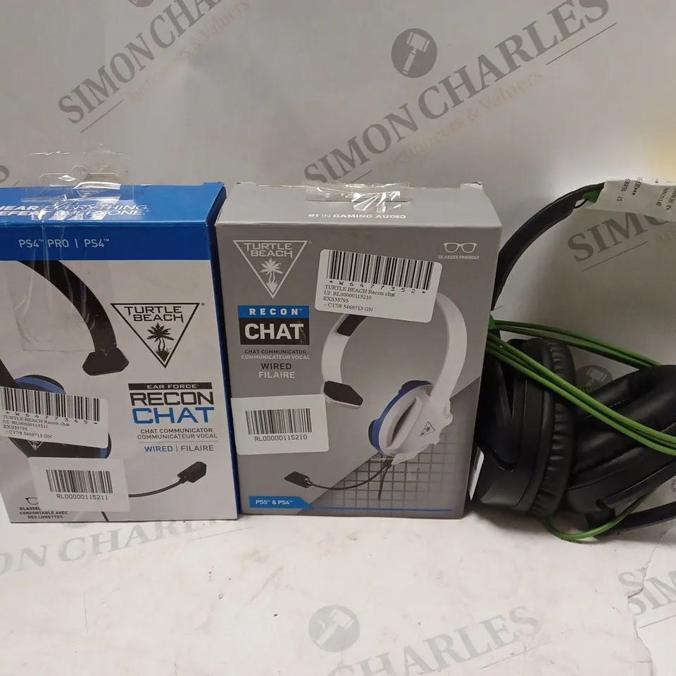 APPROXIMATELY 12 HEADSETS TO INCLUDE TURTKE BEACH RECION CHAT, TURTLE BEACH RECON 70X, ETC