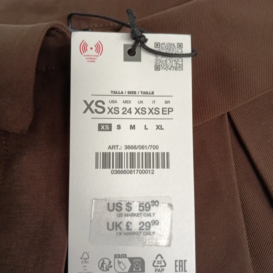 ZARA WOMEN'S BROWN TROUSERS – XS (UK 6)