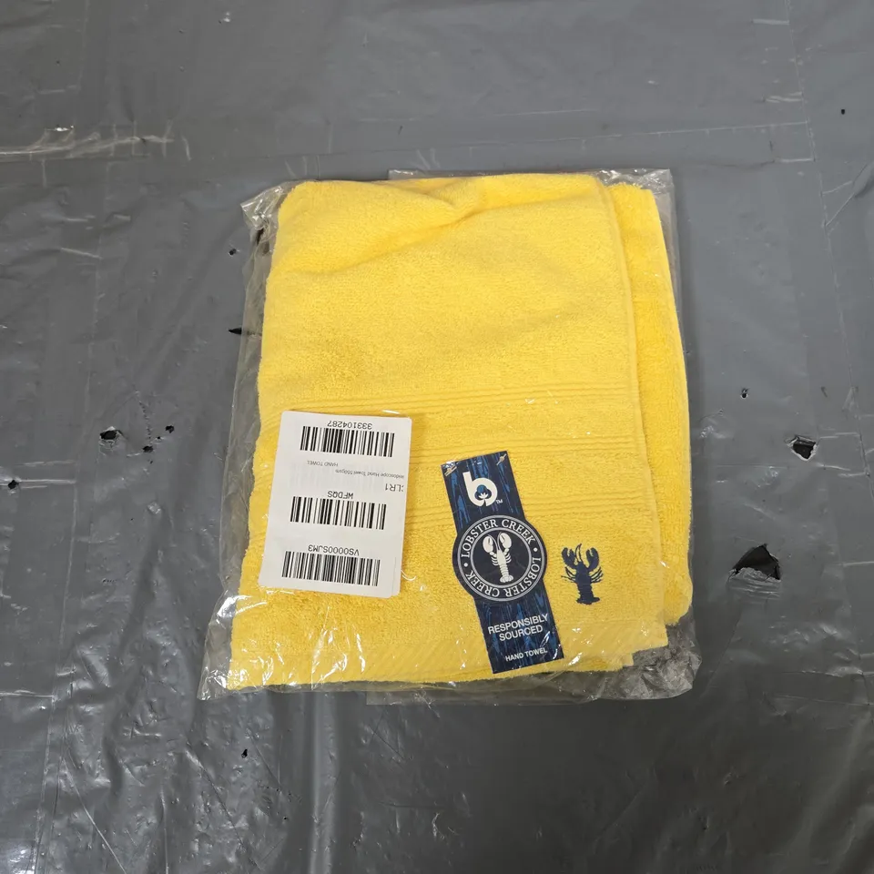 LOBSTER CREEK HAND TOWEL – YELLOW – BRAND NEW IN PACKAGING