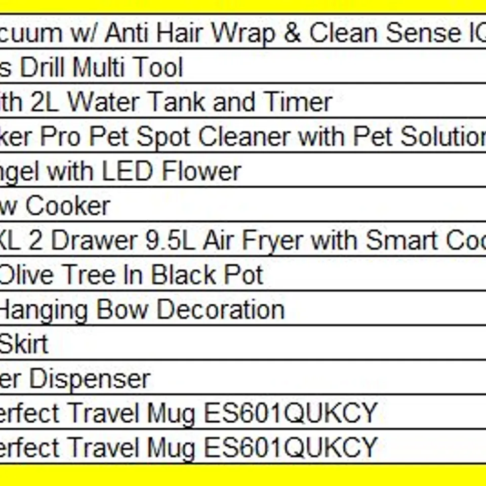 PALLET OF APPROXIMATELY 13 ASSORTED PRODUCTS TO INCLUDE;