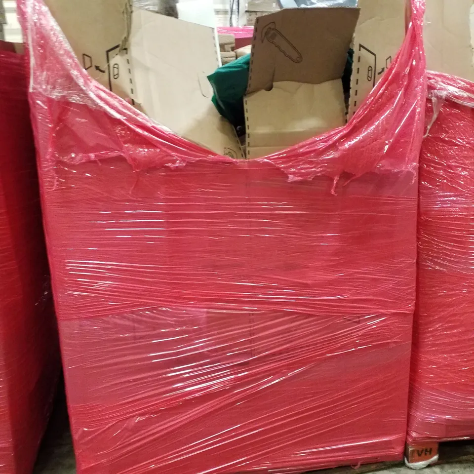 PALLET OF ASSORTED PRODUCTS INCLUDING RECTANGULAR GRIDDLE, PRESSURE WASHER, 3 DRAWER BEDSIDE CHEST, MACERATOR WASTE PUMP