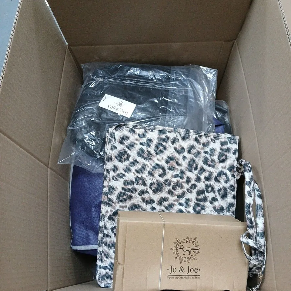 BOX OF APPROXIMATELY 12 ASSORTED ITEMS TO INCLUDE BAG, SHOES ETC