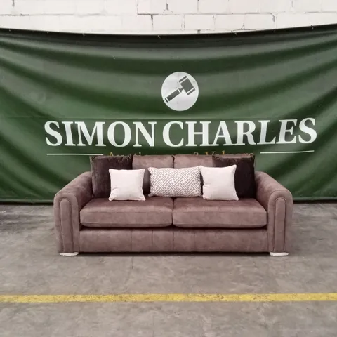 AMARA 3 SEATER SOFA - CHOCOLATE