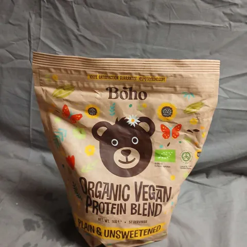 BOHO ORGANIC VEGAN PROTEIN BLEND – PLAIN & UNSWEETENED, 1KG - COLLECTION ONLY
