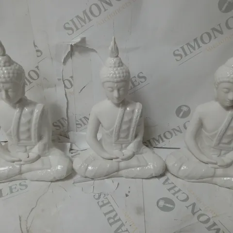 K BY KELLY HOPPEN SET OF 3 SMALL BUDDHAS - WHITE
