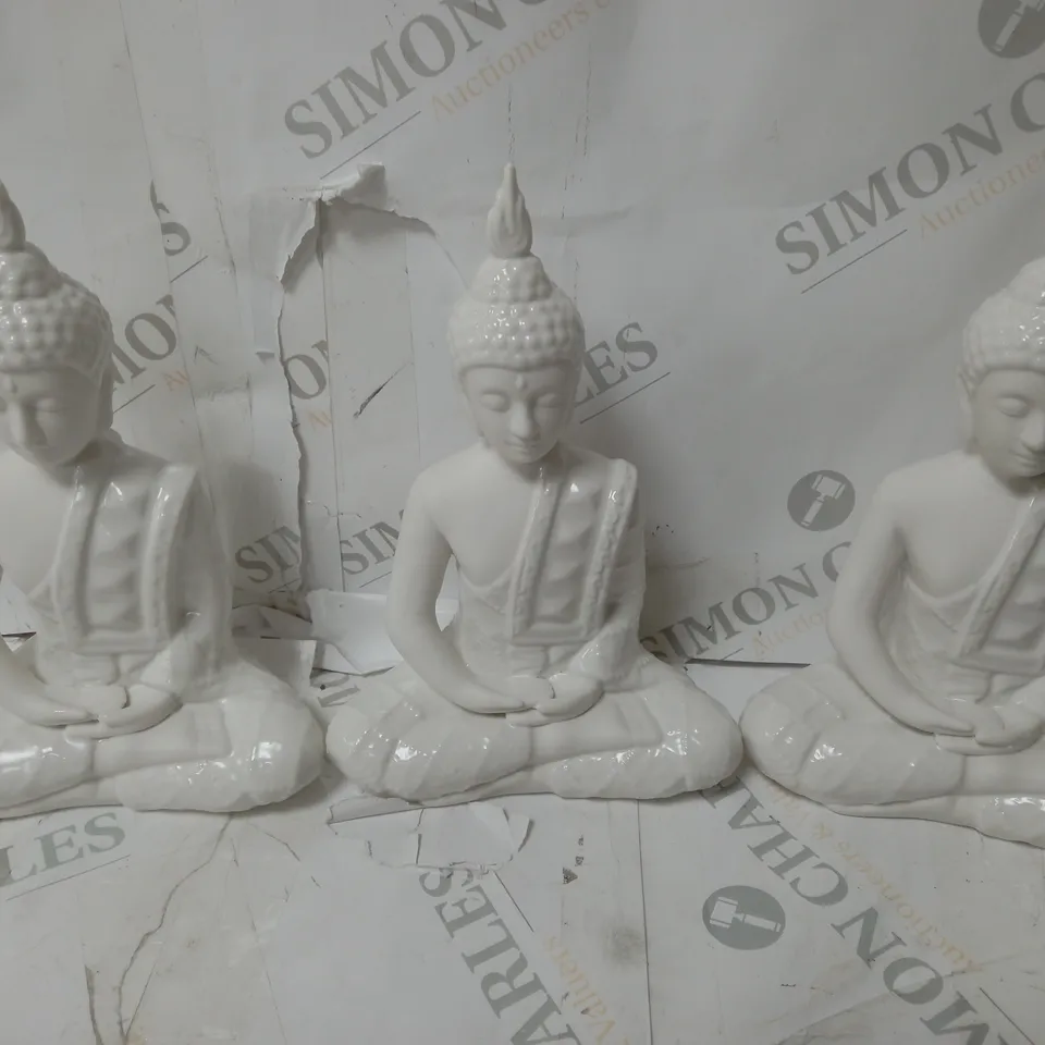 K BY KELLY HOPPEN SET OF 3 SMALL BUDDHAS - WHITE