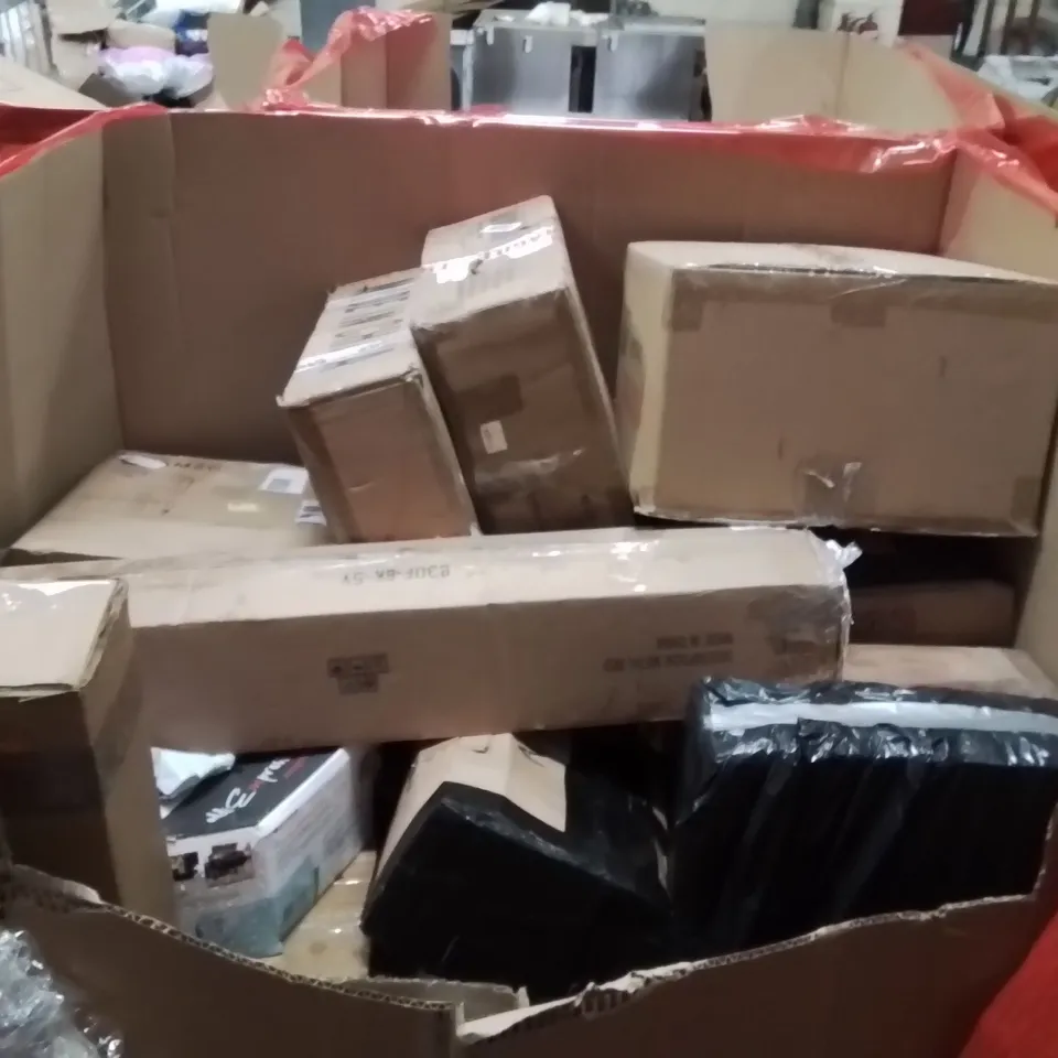 PALLET OF ASSORTED HOUSEHOLD GOODS AND PRODUCTS TO INCLUDE;PLAYPEN STEAM CLEANER,CLOCK