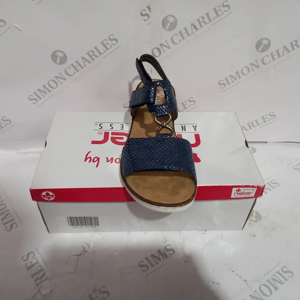 BOXED RIEKER BLUE SANDALS SIZE 40