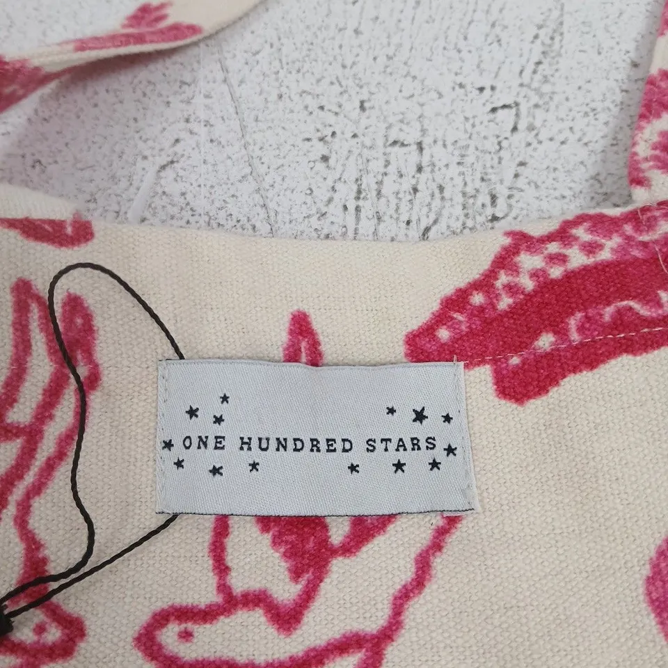 ONE HUNDRED STARS TOTE BAG – CREAM WITH PINK PRINT