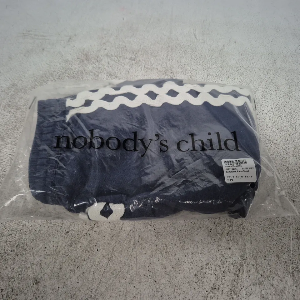 NOBODY'S CHILD RICK RACK RACER SHORT – SOFT BLUE, UK12