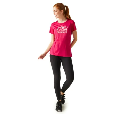 REGATTA WOMENS FINGAL VIII SHORT SLEEVE T-SHIRT PINK POTION SIZE 14