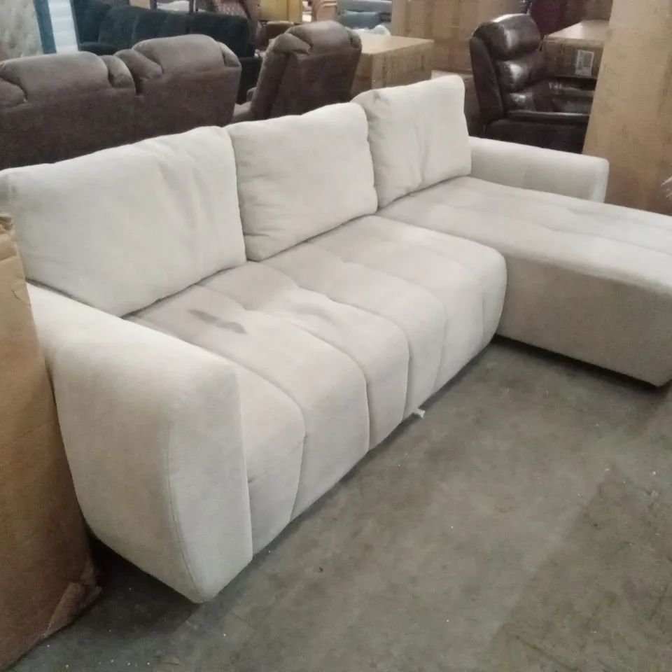DESIGNER FABRIC UPHOLSTERED CORNER CHAISE SOFA