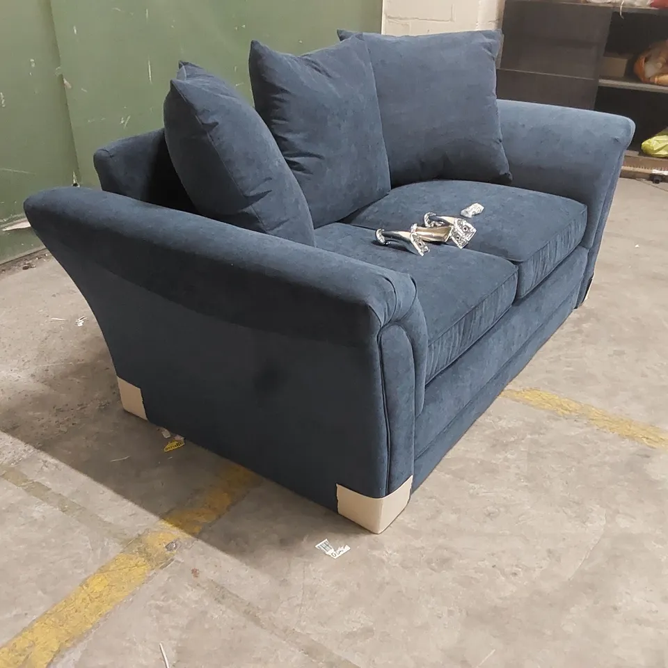 DURY 2 SEATER FABRIC SOFA - BLUE 