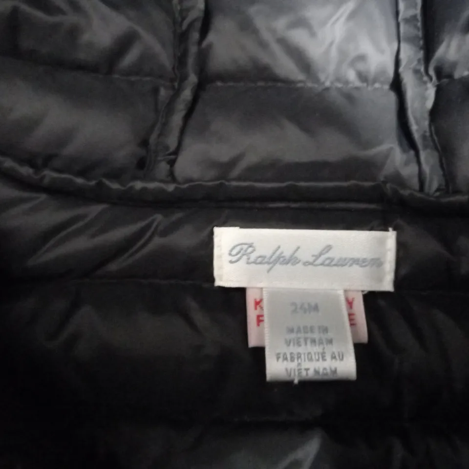 RALPH LAUREN GREY HOODED JACKET - 24 MONTHS