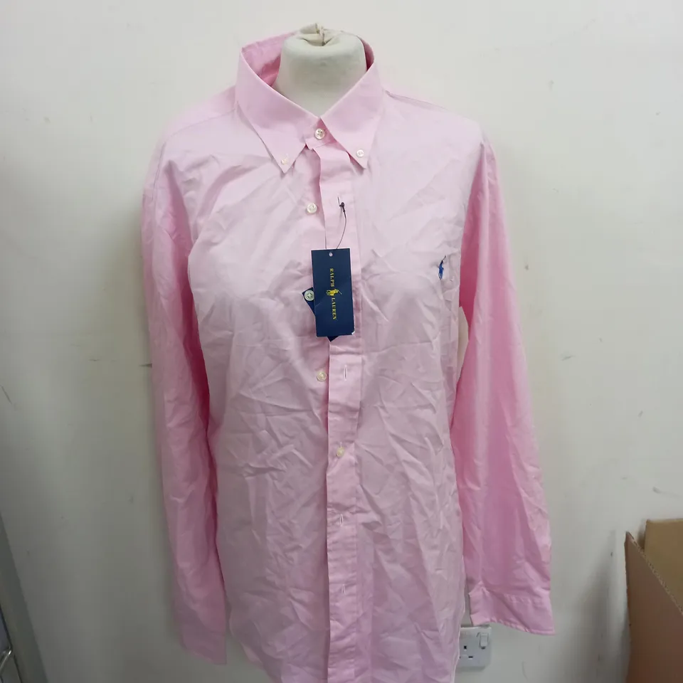 RALPH LAUREN PINK LONG SLEEVE SHIRT - XL