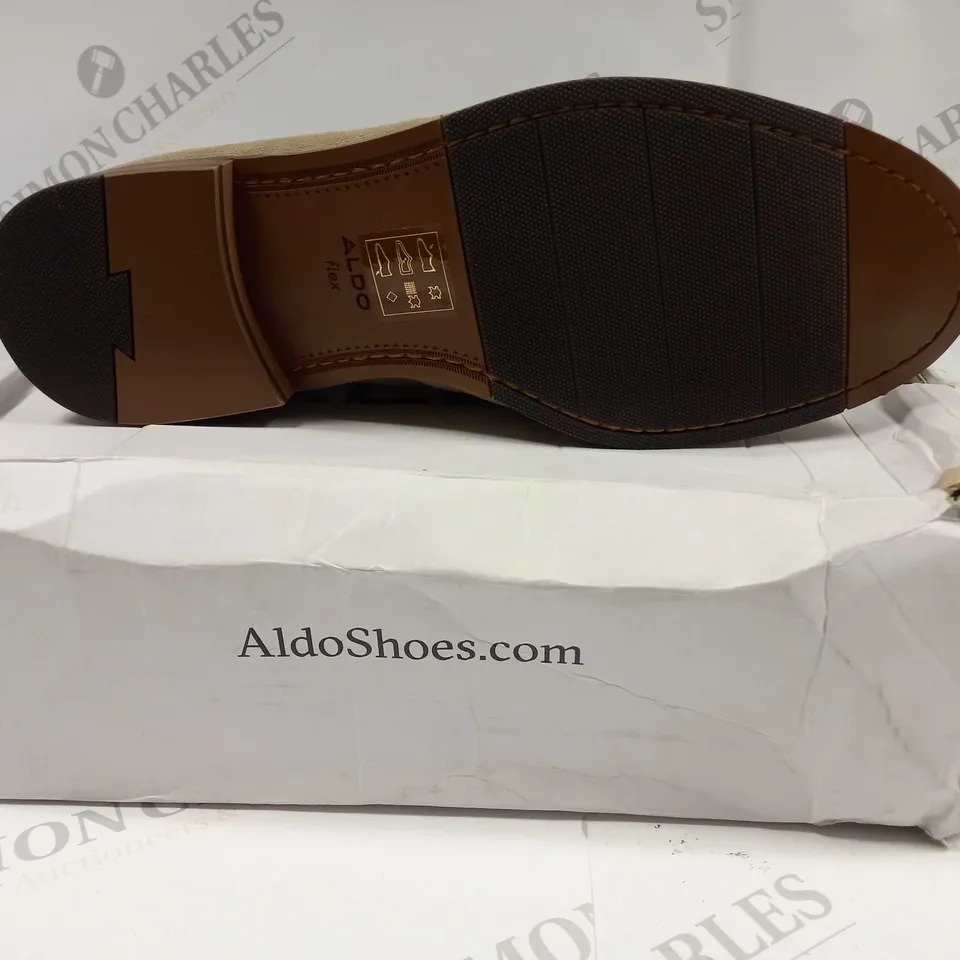 BOXED PAIR OF ALDO HARTHEFLEX LOAFERS UK SIZE 13