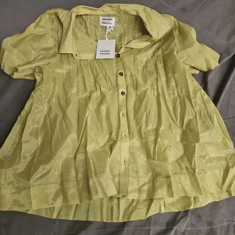 DAMSON MADDER WENDY BLOUSE – GOLDEN LIME (SHEER) - SIZE 18