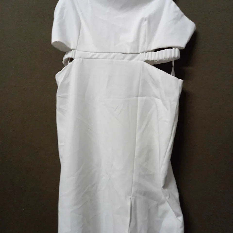 ZARA MAXI DRESS TOP SPLIT DRESS IN WHITE - MEDIUM