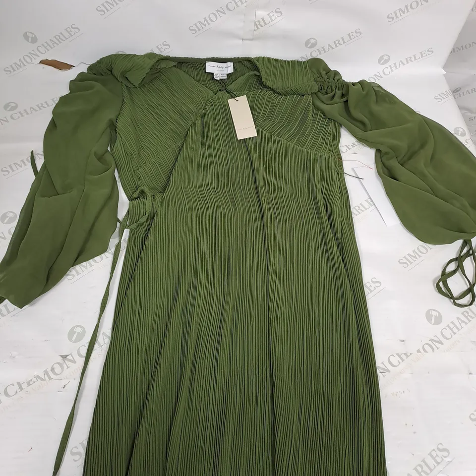 NEVER FULLY DRESSED KHAKI CELIA PLISSE DRESS SIZE 16