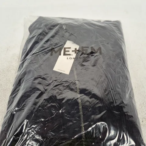 ME+EM LONDON NAVY PONTE COLLARED CORD VELOUR MIDI DRESS – UK 16 