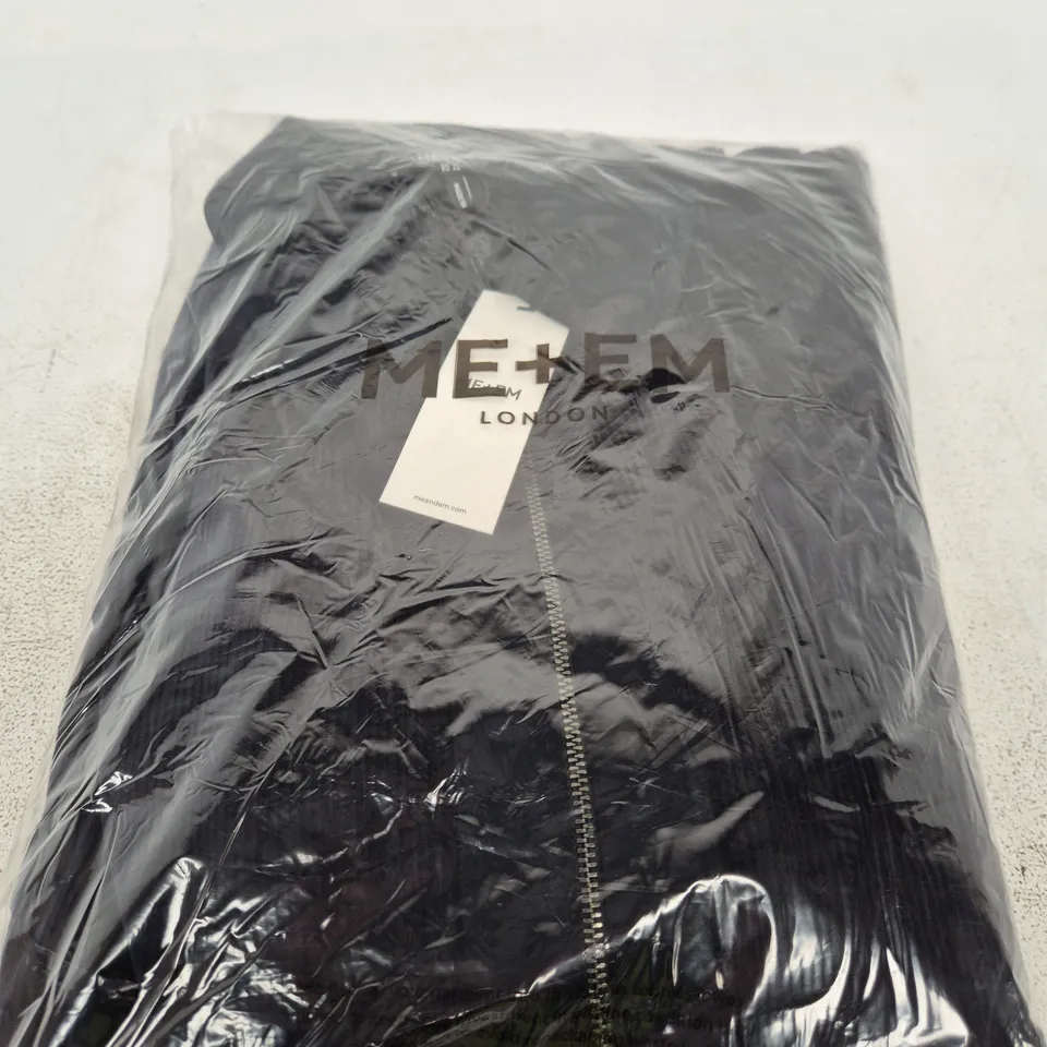 ME+EM LONDON NAVY PONTE COLLARED CORD VELOUR MIDI DRESS – UK 16