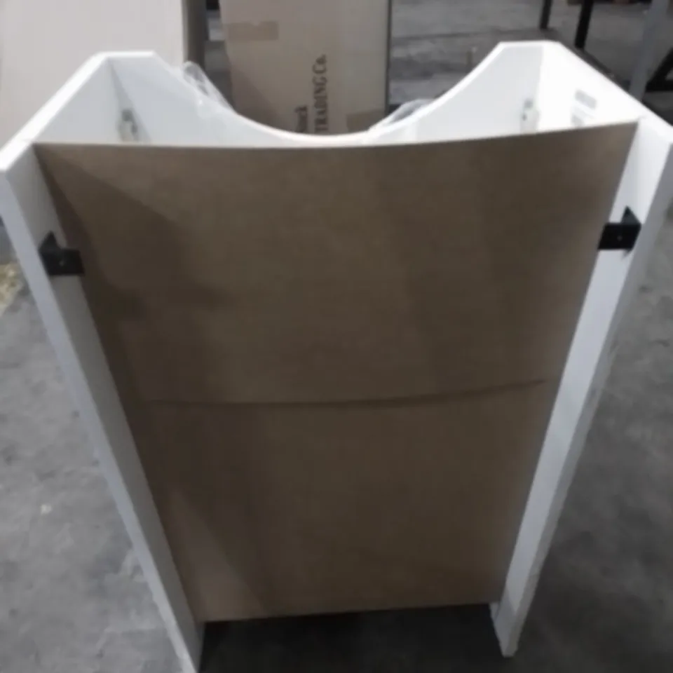 VELDEAU C6 RINA VANITY UNIT WITH SHAPED UPPER PANEL IN WHITE GLOSS -500MM