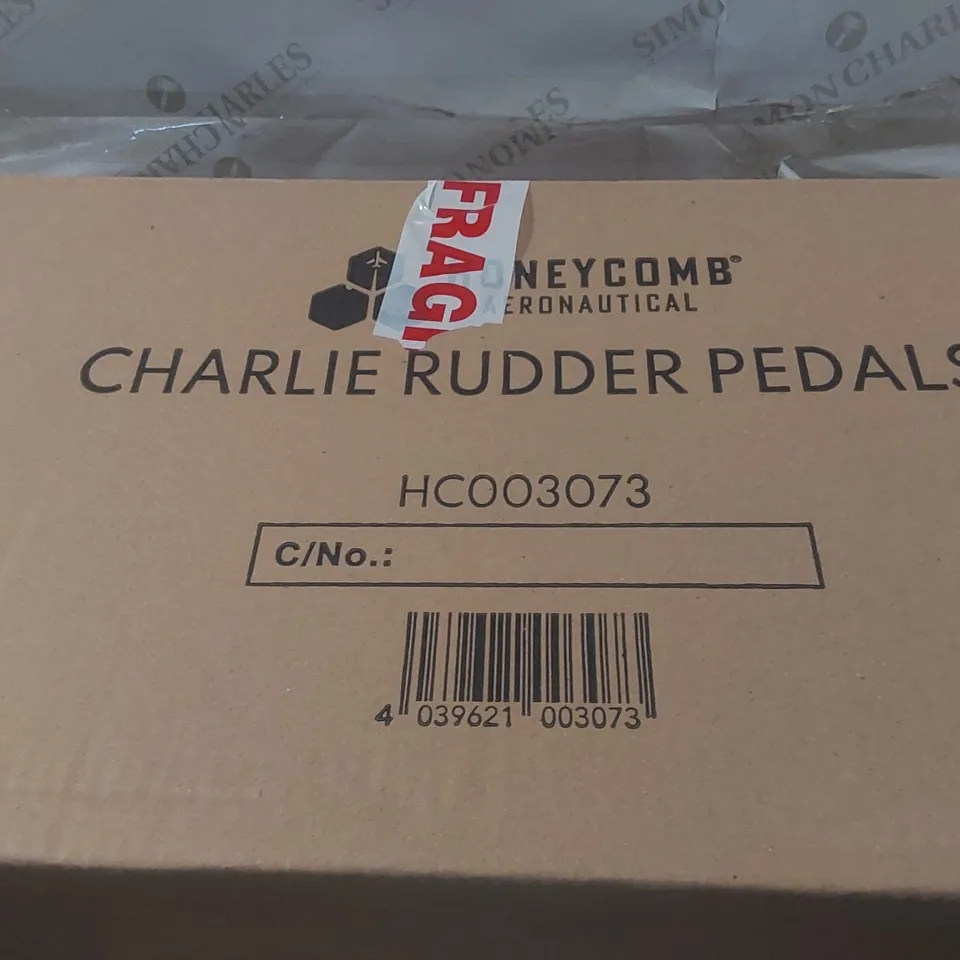 BOXED HONEYCOMB AERONAUTICAL CHARLIE RUDDER PEDALS WITH ADJUSTABLE TENSION