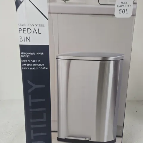 BOXED 50L PEDAL BIN