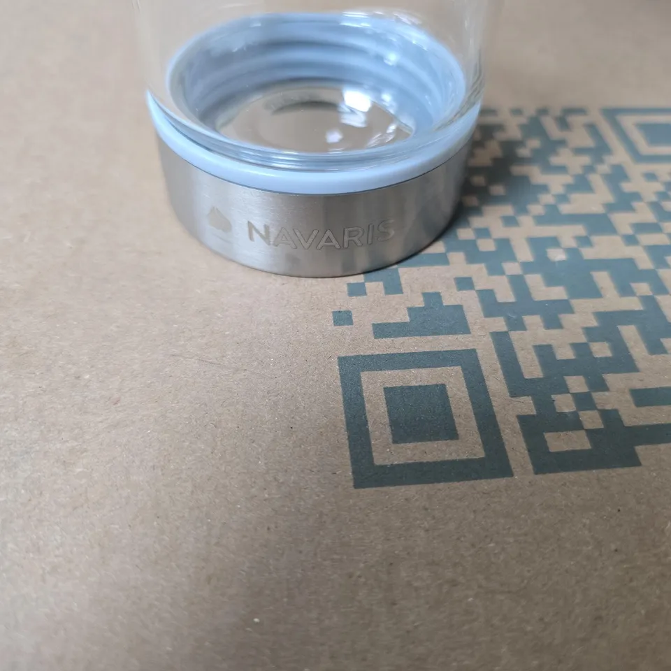 NAVARIS GLASS BOTTLE WITH SMALL COMPARTMENT ON UNDERSIDE