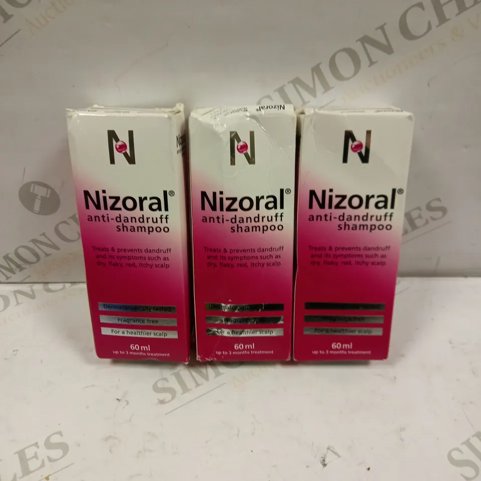 SET OF 3 NIZORAL ANTI DANDRUFF SHAMPOO - 3 X 60ML
