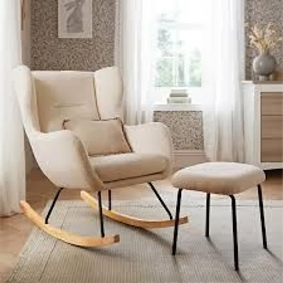 BOXED CUDDLE CO. MARLEY NURSING CHAIR AND FOOTSTOOL (1 BOX)