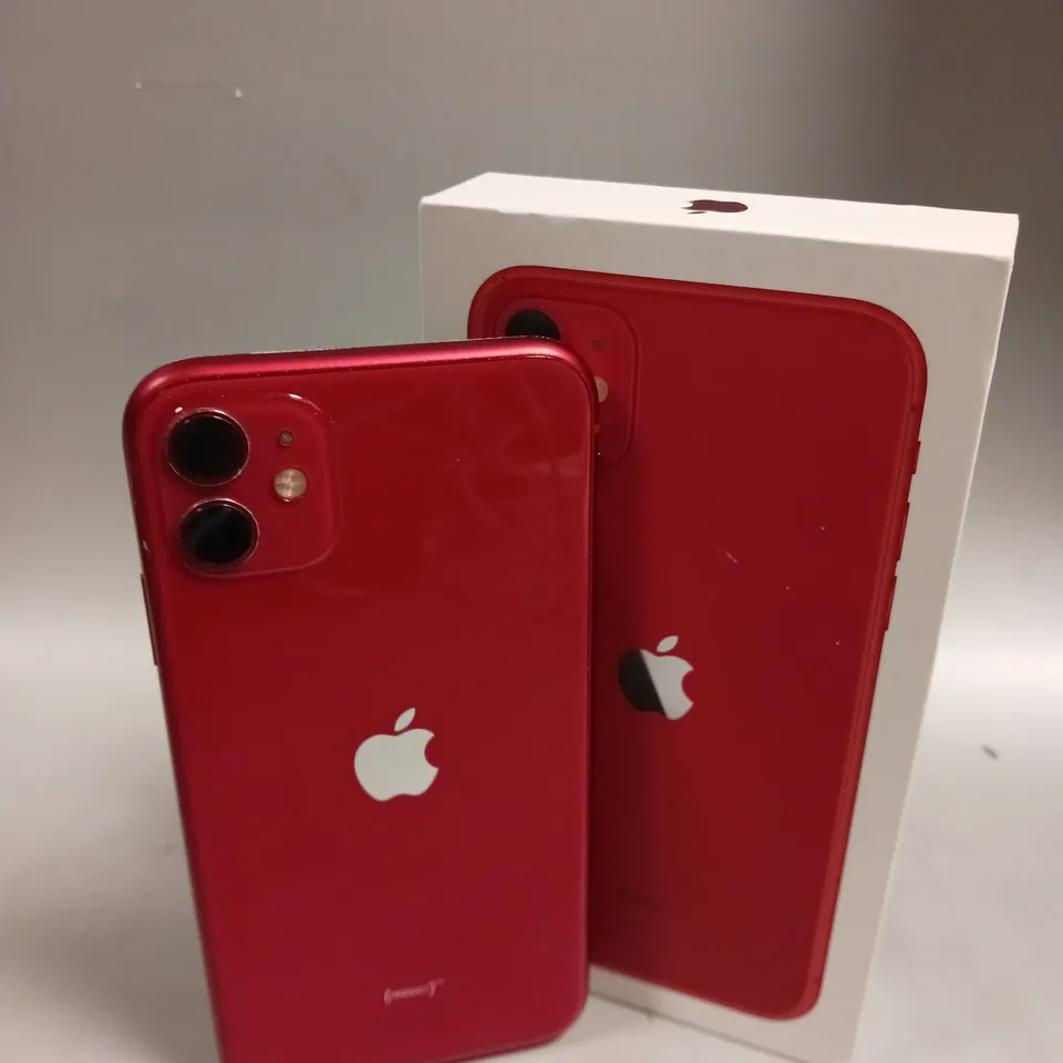 BOXED APPLE IPHONE 11 SMARTPHONE - PRODUCT RED 