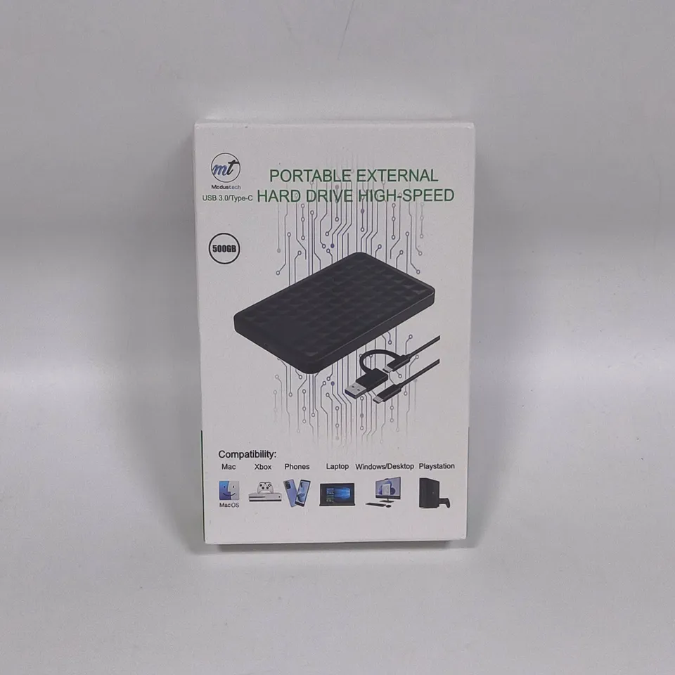 BOXED MODUSTECH USB 3.0 500GB PORTABLE HARD DRIVE