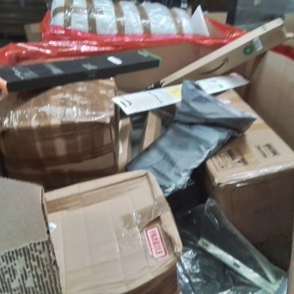 PALLET OF ASSORTED HOUSEHOLD GOODS AND PRODUCTS TO INCLUDE;POPUP TENT,SCOOTER,HIGH CHAIR 