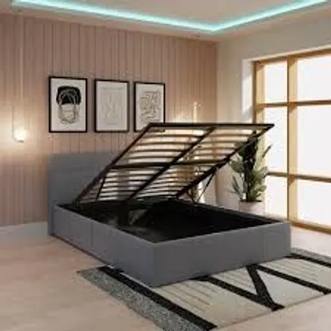 BOXED GFW END LIFT OTTOMAN DOUBLE BED - 4FT6 - GRY (2 BOXES)