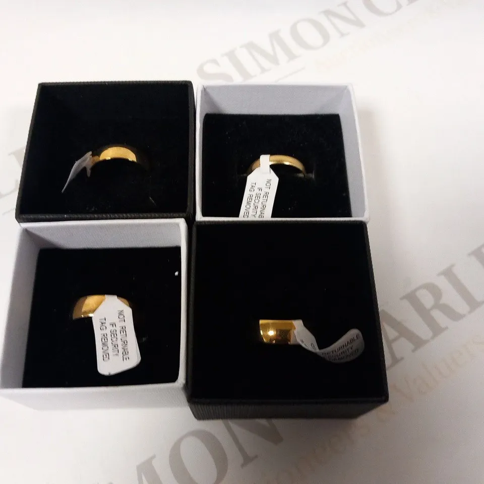 4 ASSORTED PERSONALISED 9CT YELLOW GOLD RINGS RRP £600