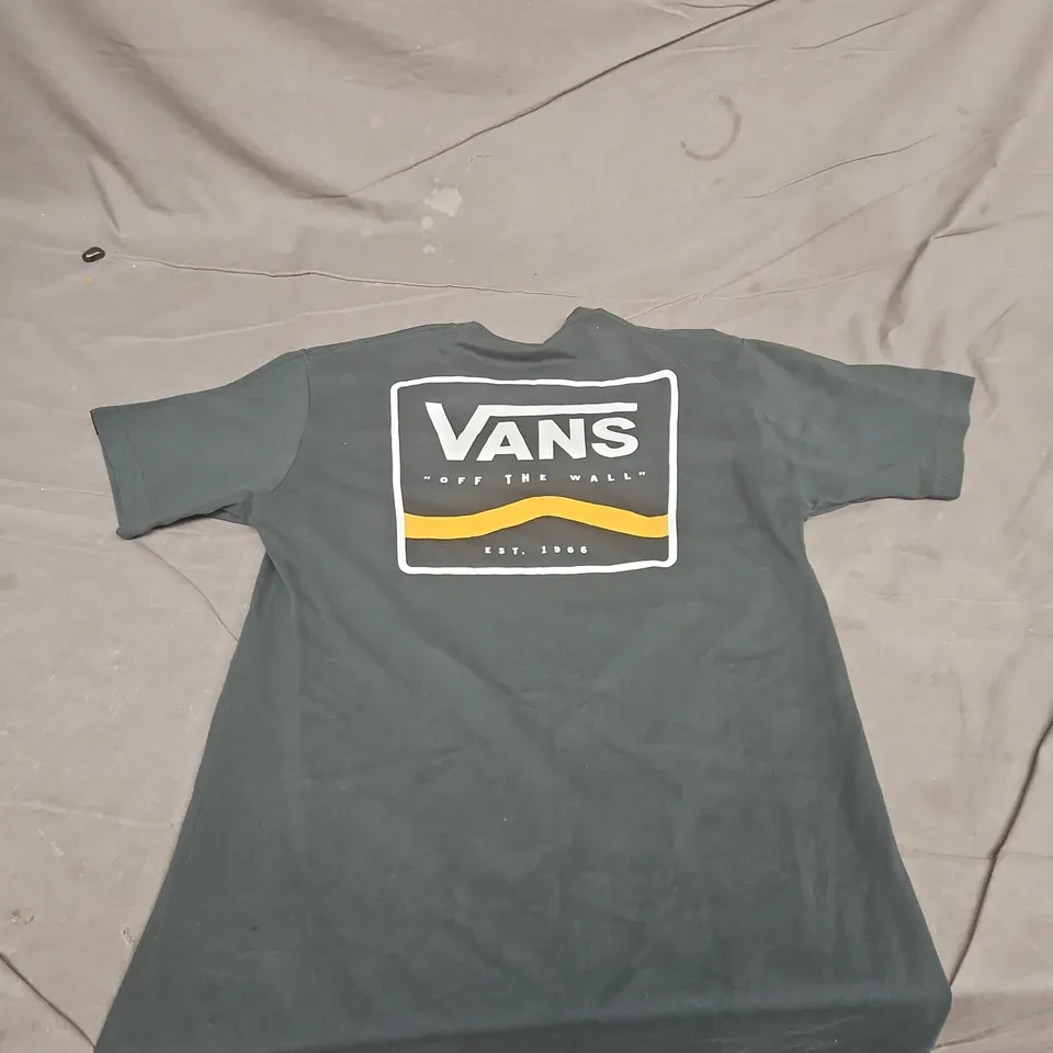 VANS T-SHIRT – DARK GREEN, SMALL, CLASSIC FIT